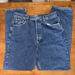 We The Free Size 32 High Rise Jeans‎ Boyfriend Heavy Denim Stone Wash Distressed